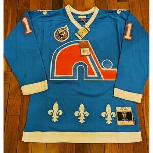 Vintage Quebec Nordiques Mitchell & Ness 1992/93 Blue Line NHL Jersey Owen Nolan